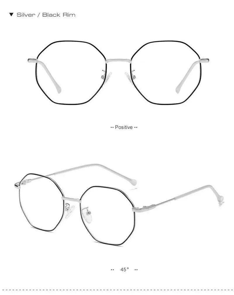 New Anti-Blue Light Fashion |Women Men| Polygons Eyeglasses Frame |Ultralight Metal Optical Glasses Frame|Computer glasses