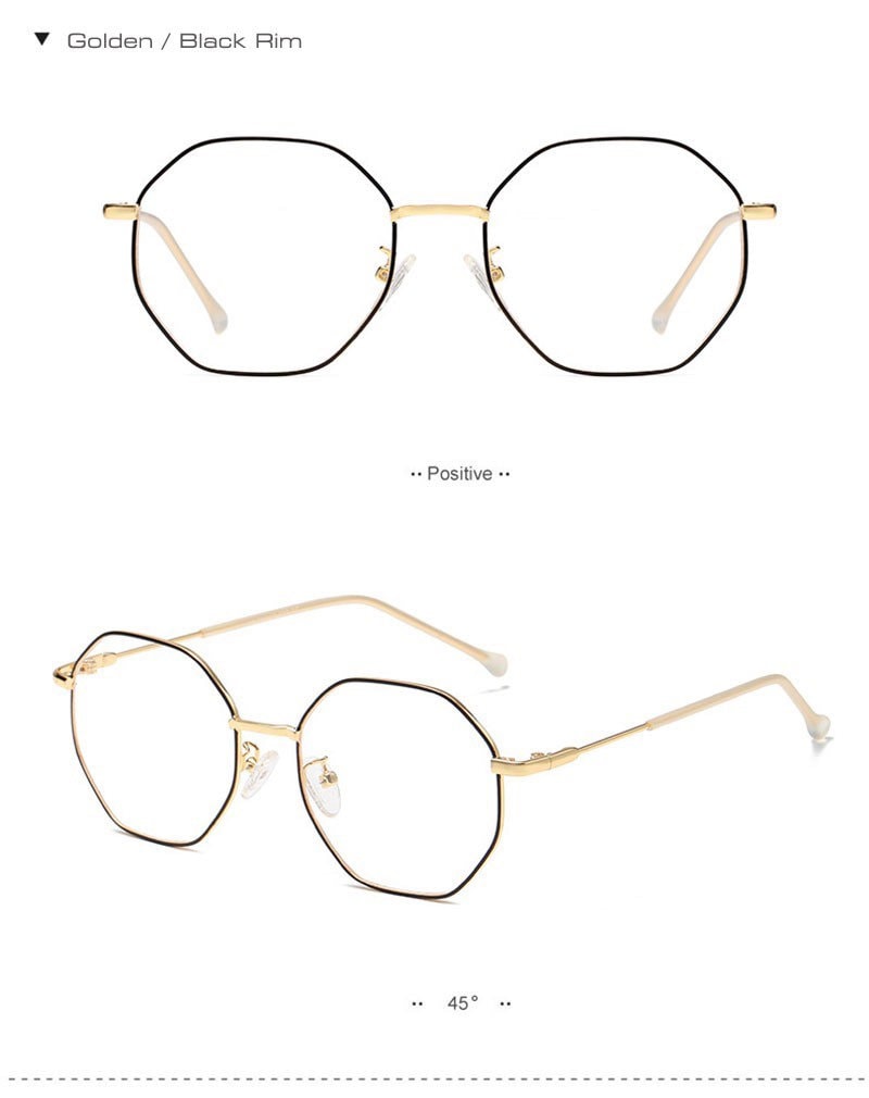 New Anti-Blue Light Fashion |Women Men| Polygons Eyeglasses Frame |Ultralight Metal Optical Glasses Frame|Computer glasses