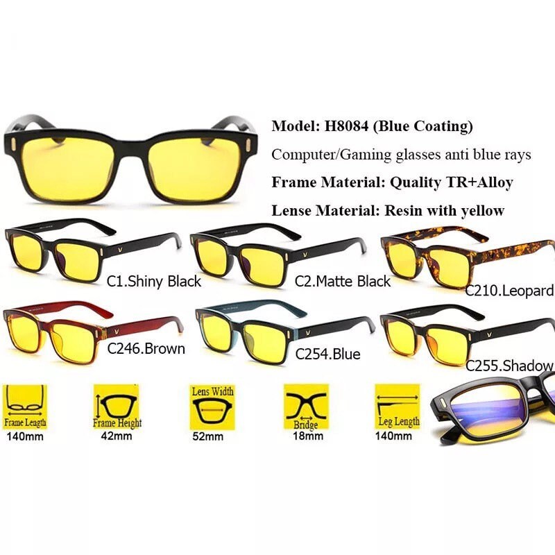 Blue Ray Computer Glasses |Men Women|Screen Radiation |Eyewear Brand Design |Office Gaming Blue Light Goggle |UV Blocking Eye Spectacles