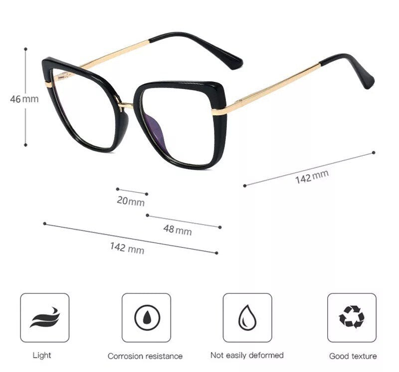 Fashion Cat Eye Eyeglasses Plastic Titanium Anti Blue Glasses Frames Ultralight |Women Men|Optical Fashion Computer Glasses