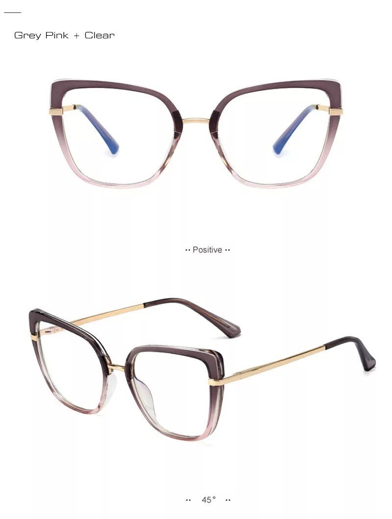 Fashion Cat Eye Eyeglasses Plastic Titanium Anti Blue Glasses Frames Ultralight |Women Men|Optical Fashion Computer Glasses