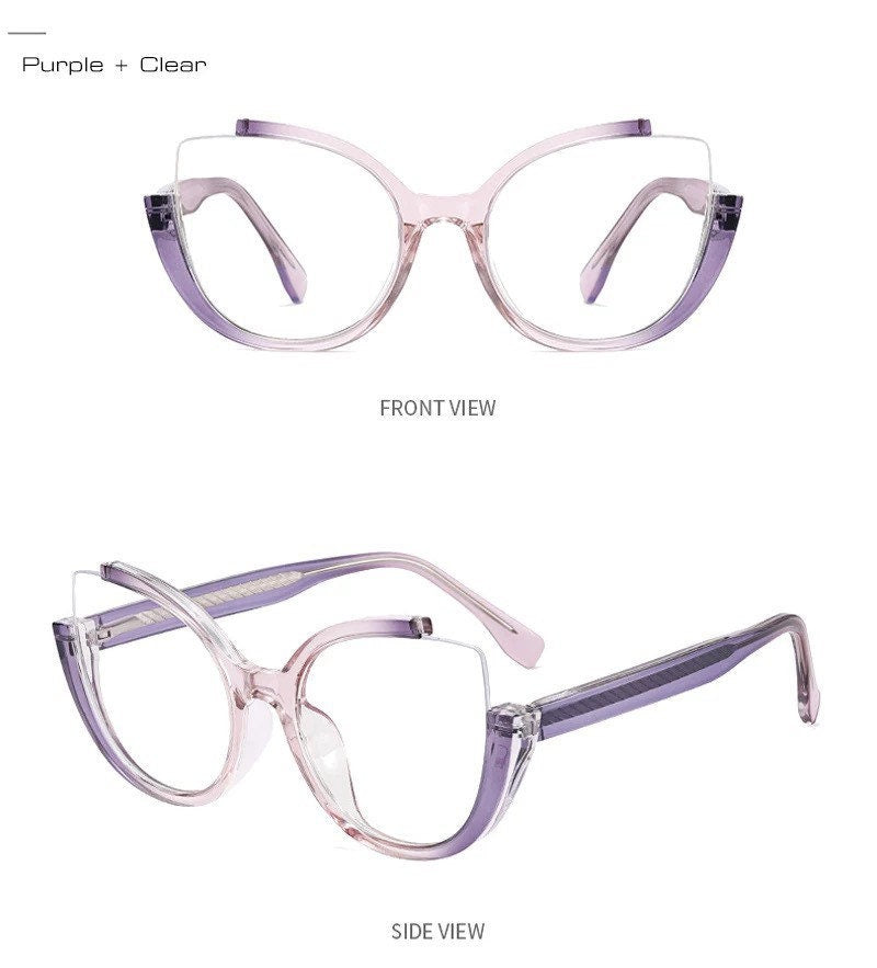 Cat Eye Glasses |Women Men|Fashion Luxury Brand Designer |Prescription Myopia Glasses |Transparent Frames Eyeglasses Frames