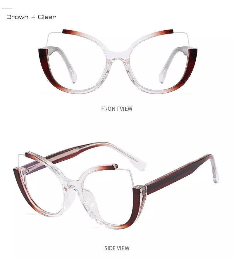 Cat Eye Glasses |Women Men|Fashion Luxury Brand Designer |Prescription Myopia Glasses |Transparent Frames Eyeglasses Frames
