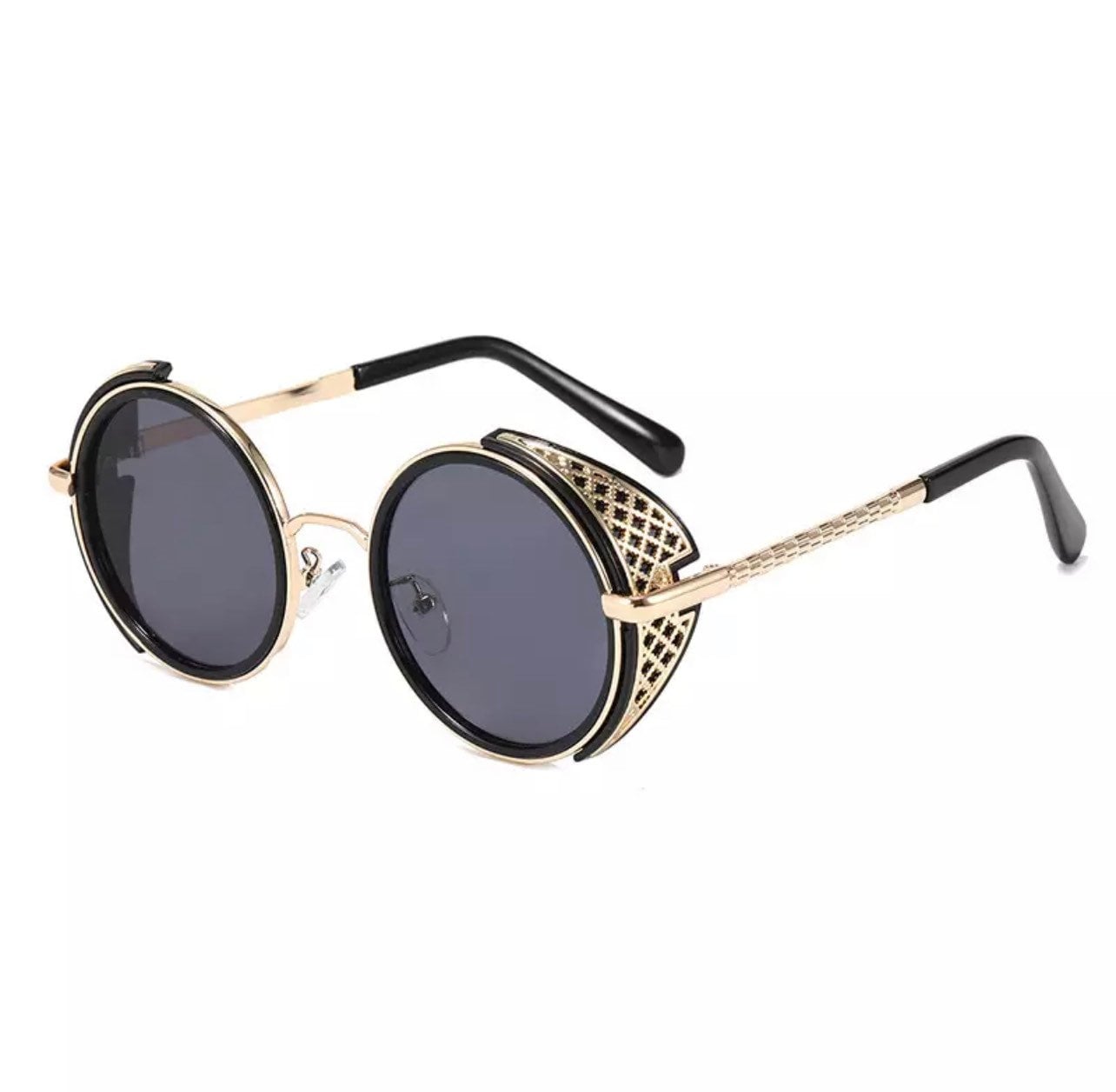 New Retro Round Steampunk Sunglasses |Women Men| Vintage Punk Shades UV400