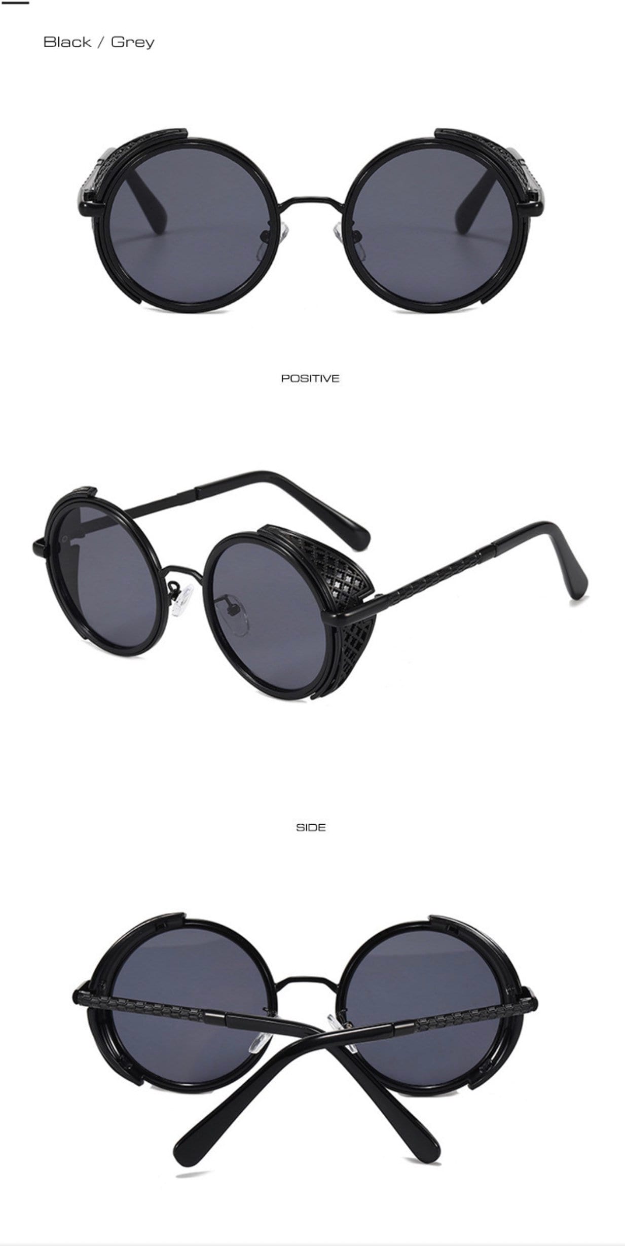 New Retro Round Steampunk Sunglasses |Women Men| Vintage Punk Shades UV400
