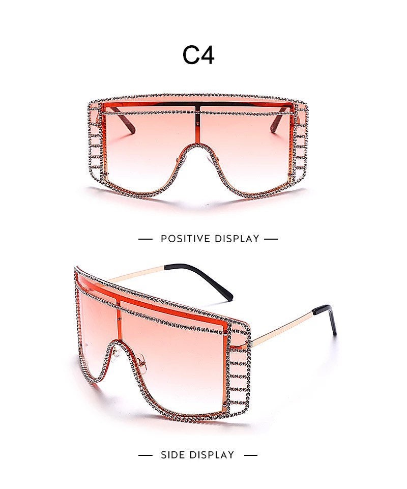 Oversized Crystal Sunglasses |Women Men|Square Sunglasses |Bling Diamond Sunglasses Luxury Fashion Shade Uv400