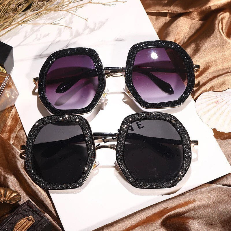 2022 Oversized Sunglasses |Women Men |Luxury Diamond Shiny Crystal Sun Glasses | UV400 Shades Eyewear Hipster Necessary