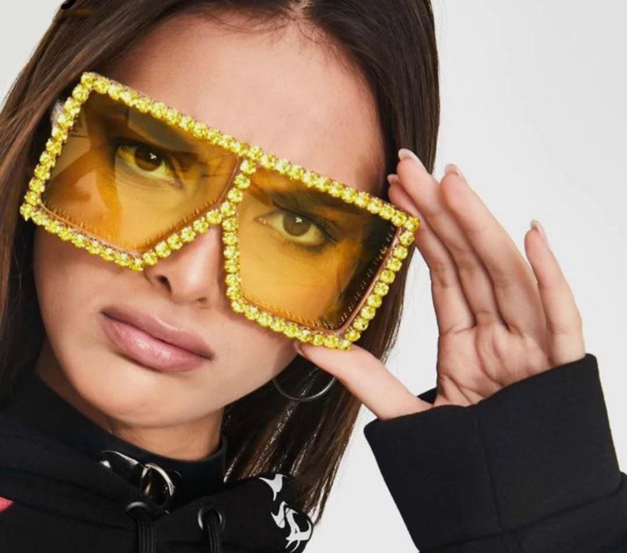 Oversized Crystal Sunglasses|Women Men| Square sunglasses |Bling Rhinestone Sun glasses|Luxury Fashion Shade UV 400