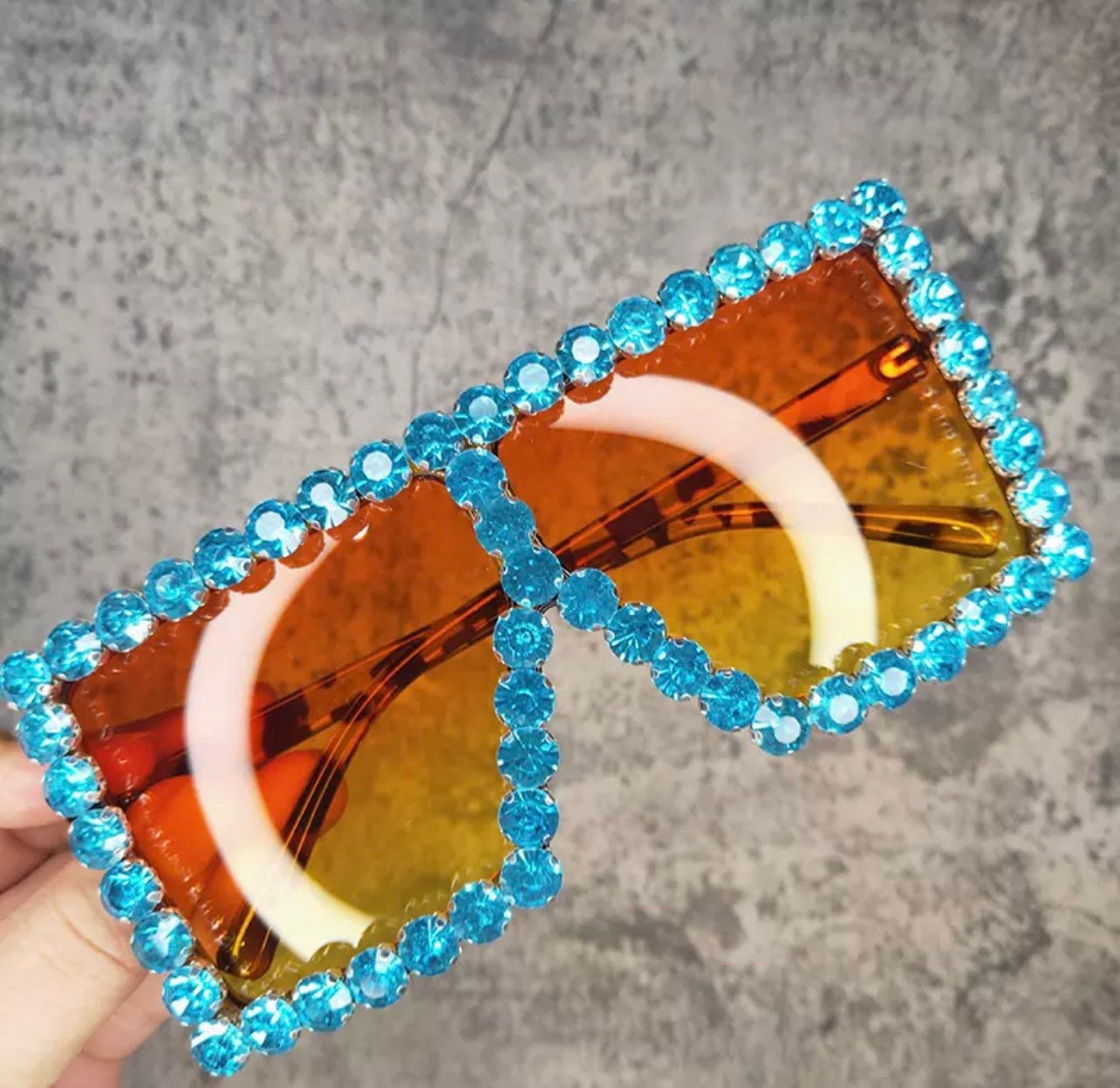 Oversized Crystal Sunglasses|Women Men| Square sunglasses |Bling Rhinestone Sun glasses|Luxury Fashion Shade UV 400
