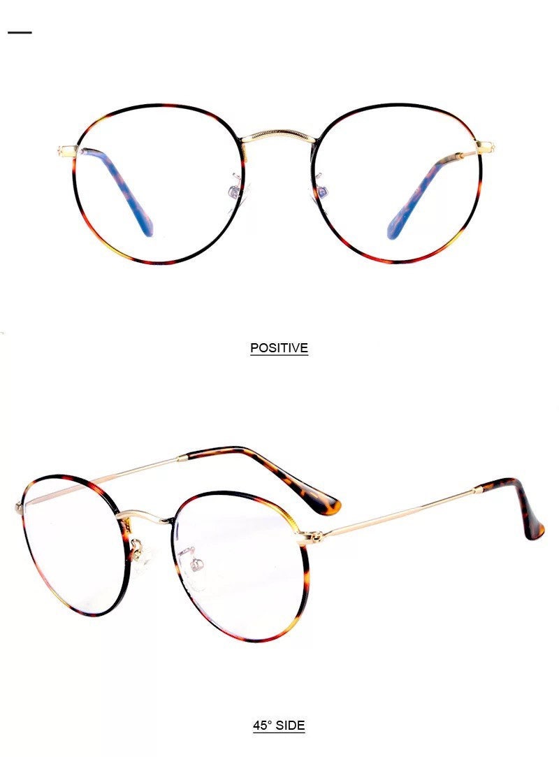 Classic Anti-Blue Light Glasses|Frame Brand Designer Fashion Eyeglasses |Round Metal Glasses Optical Frames Computer Glasses