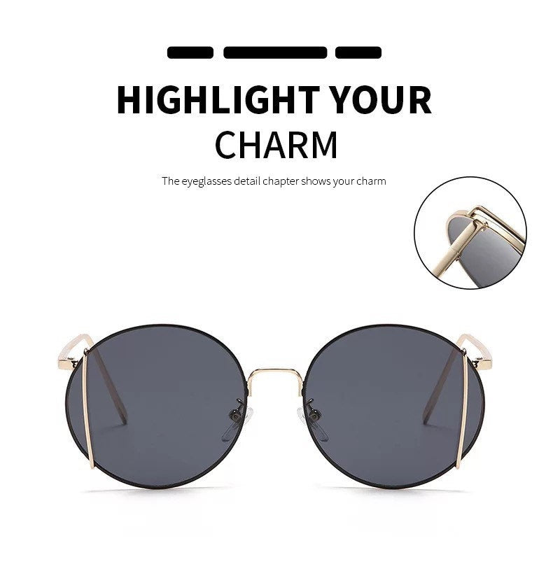 New Trendy Metal Punk Round Sunglasses|Woman Men|Vintage Brand Travel Classic Sun Glasses |Female Fashion Retro Eyewear summer