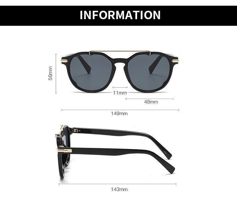 New Trendy Metal Punk Round Sunglasses|Woman Men|Vintage Brand Travel Classic Sun Glasses |Female Fashion Retro Eyewear summer