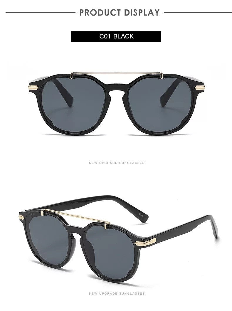 New Trendy Metal Punk Round Sunglasses|Woman Men|Vintage Brand Travel Classic Sun Glasses |Female Fashion Retro Eyewear summer