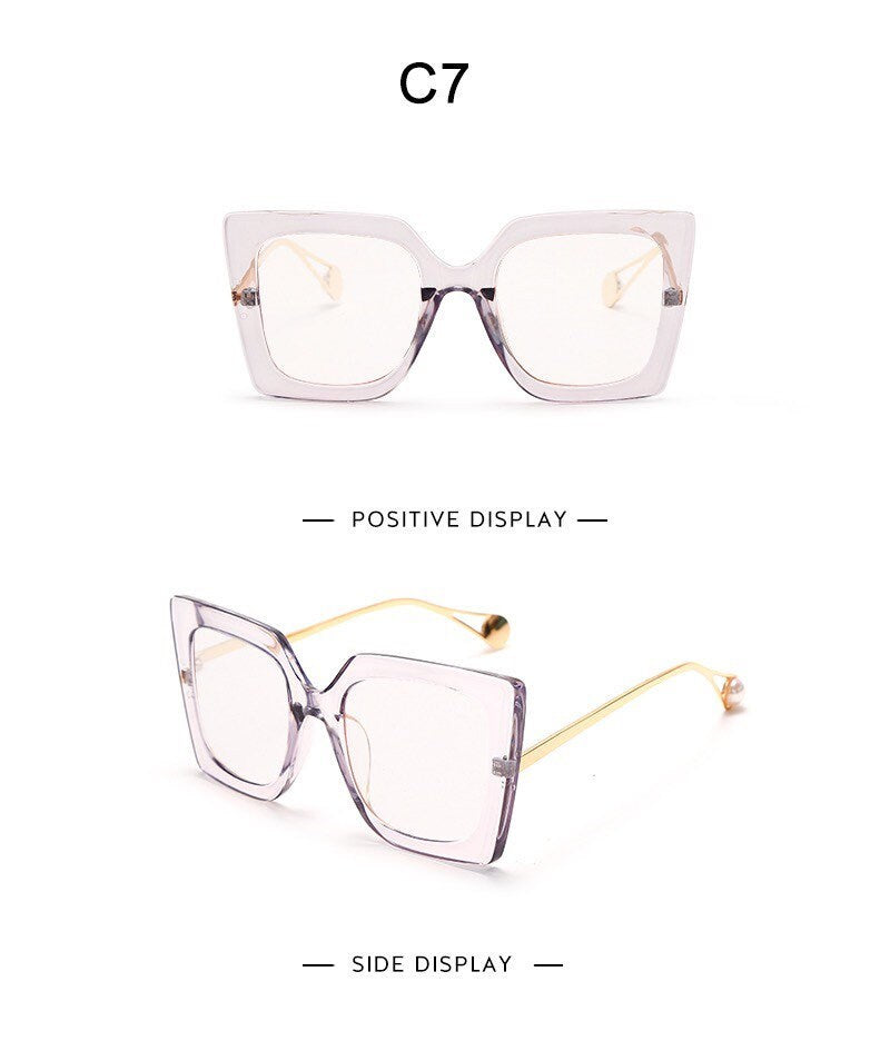 Vintage Glasses |Women Men|Square Clear Glasses| Optical Eyeglasses Frame |Transparent Lens Spectacle Frame |NOT Anti Blue Light