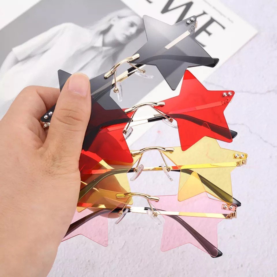 Unique Rimless Pentagram Sunglasses|Women Men|Summer Fashion Five-pointed Star Shades UV400|Eyeglasses new model