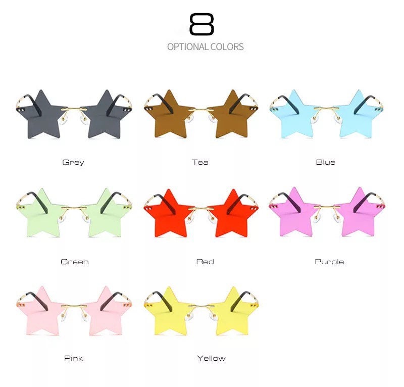 Unique Rimless Pentagram Sunglasses|Women Men|Summer Fashion Five-pointed Star Shades UV400|Eyeglasses new model