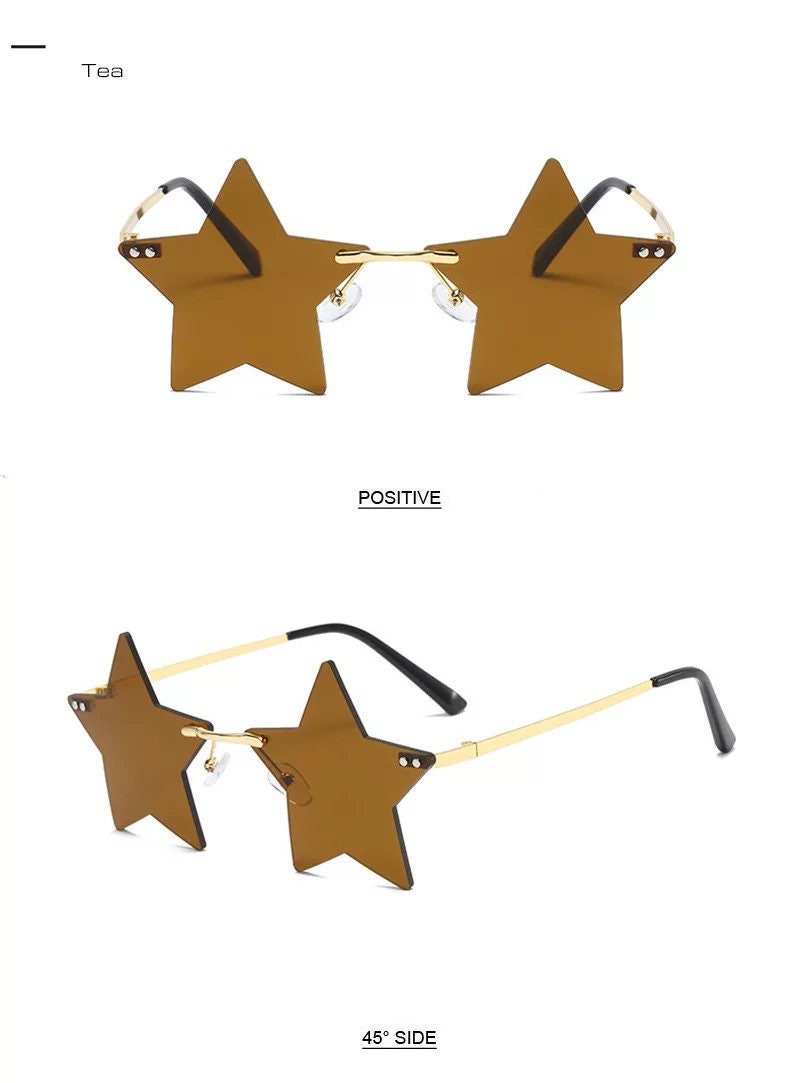 Unique Rimless Pentagram Sunglasses|Women Men|Summer Fashion Five-pointed Star Shades UV400|Eyeglasses new model