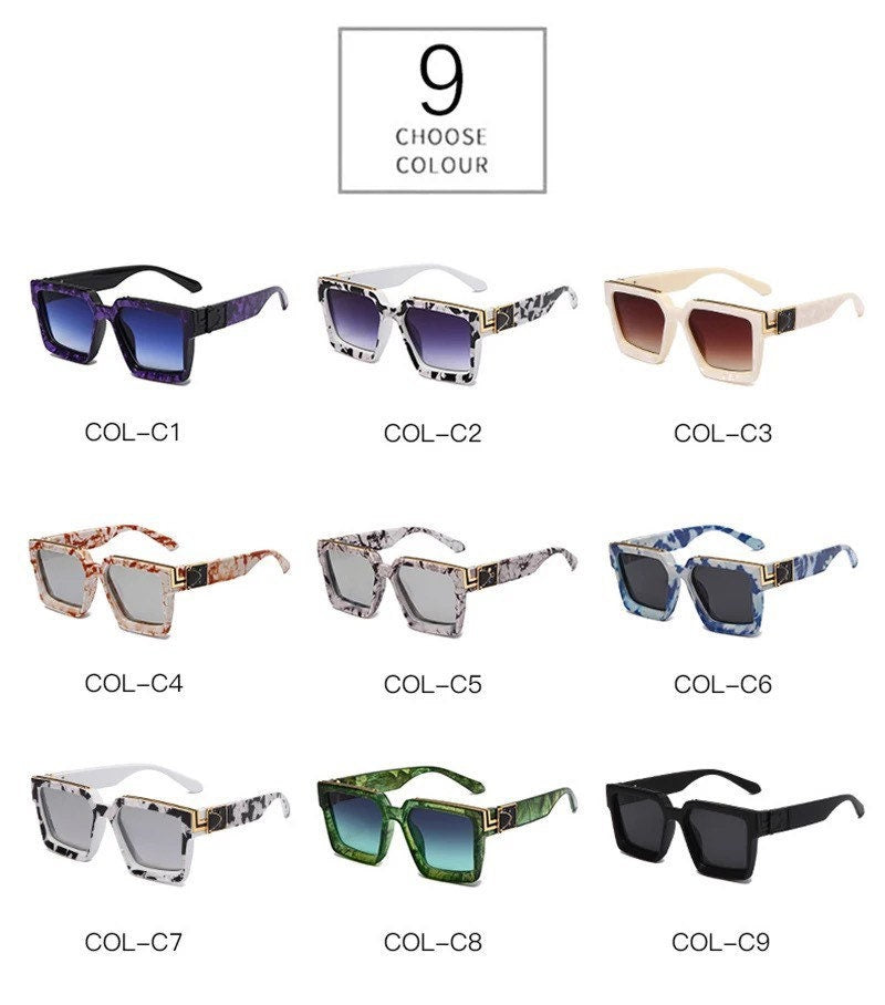 Retro Square Sunglasses|Women Men|Gradient Mirror Eyewear Brand Designer |Fashion Shades UV400 Sun Glasses