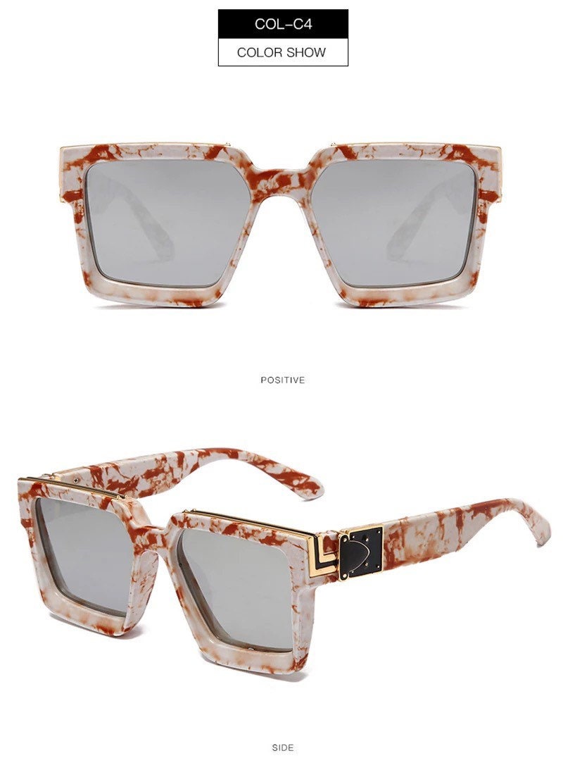 Retro Square Sunglasses|Women Men|Gradient Mirror Eyewear Brand Designer |Fashion Shades UV400 Sun Glasses