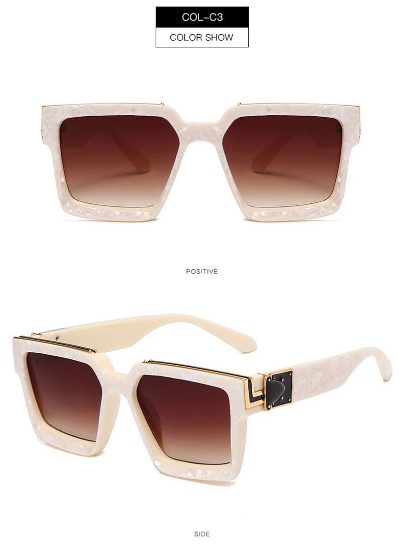 Retro Square Sunglasses|Women Men|Gradient Mirror Eyewear Brand Designer |Fashion Shades UV400 Sun Glasses