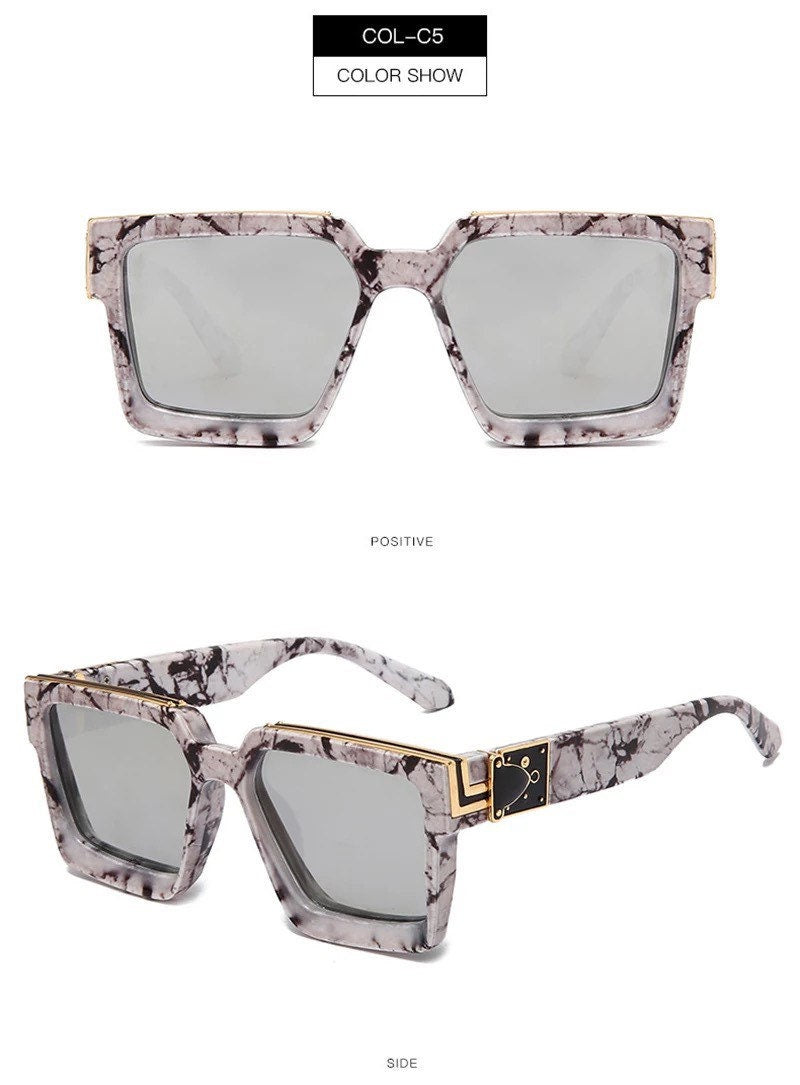 Retro Square Sunglasses|Women Men|Gradient Mirror Eyewear Brand Designer |Fashion Shades UV400 Sun Glasses