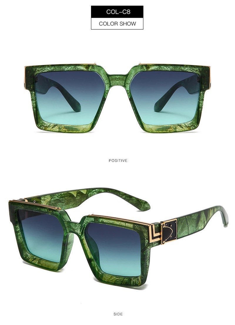 Retro Square Sunglasses|Women Men|Gradient Mirror Eyewear Brand Designer |Fashion Shades UV400 Sun Glasses