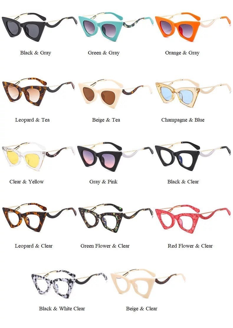 New Fashion Vintage Cat Eye Frame Glasses |Women Men|Alloy Round Clear Print Leopard Eyeglasses |Female Sexy Glasses Ornament