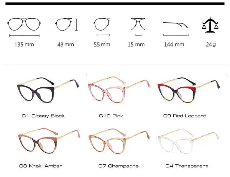 New Fashion Vintage Cat Eye Frame Glasses |Women Men|Alloy Round Clear Print Leopard Eyeglasses |Female Sexy Glasses Ornament