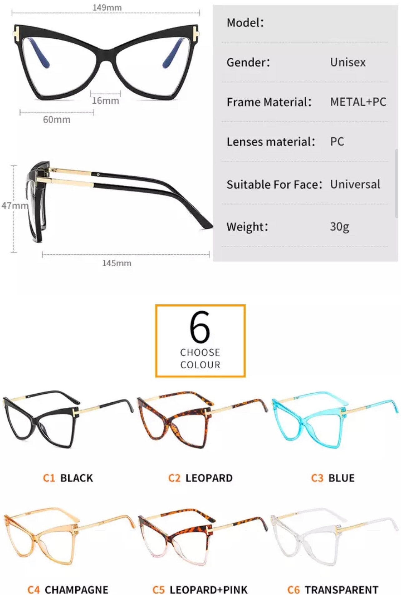 Cat Eye Glasses|Anti-Blue Light|Women Men|Triangle Optical Frames |Ladies Fashion Eyewear Prescription| Eyeglasses Unisex