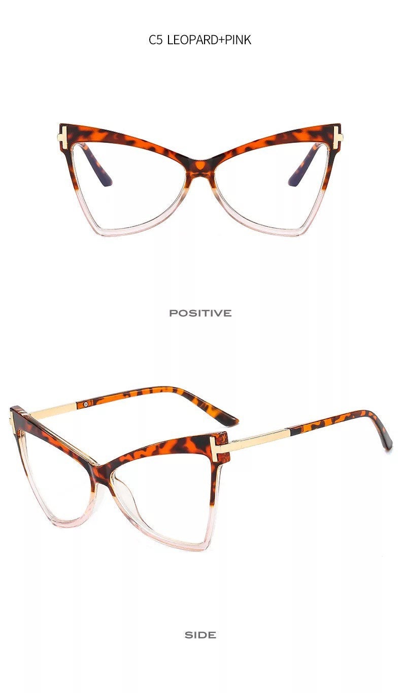 Cat Eye Glasses|Anti-Blue Light|Women Men|Triangle Optical Frames |Ladies Fashion Eyewear Prescription| Eyeglasses Unisex