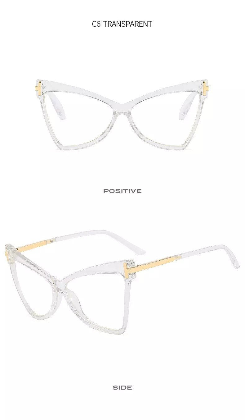 Cat Eye Glasses|Anti-Blue Light|Women Men|Triangle Optical Frames |Ladies Fashion Eyewear Prescription| Eyeglasses Unisex
