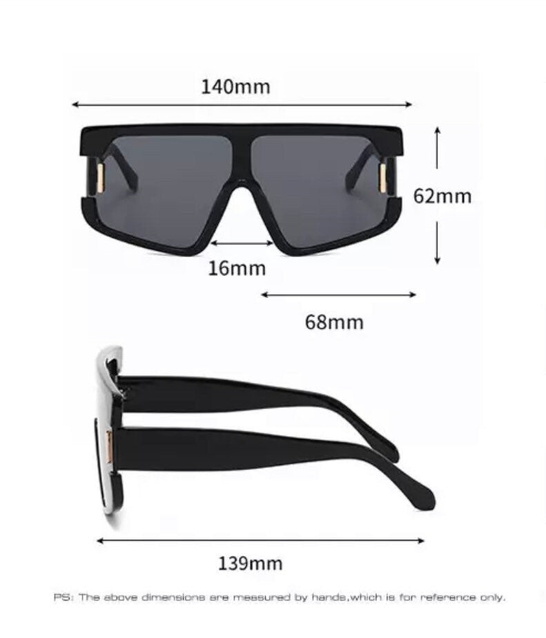 Rivets Oversize |Women Men| Summer Sunglasses |Fashion Eyeglasses |Square Sunglasses Trendy Big Frame Glasses |UV400 Glasses