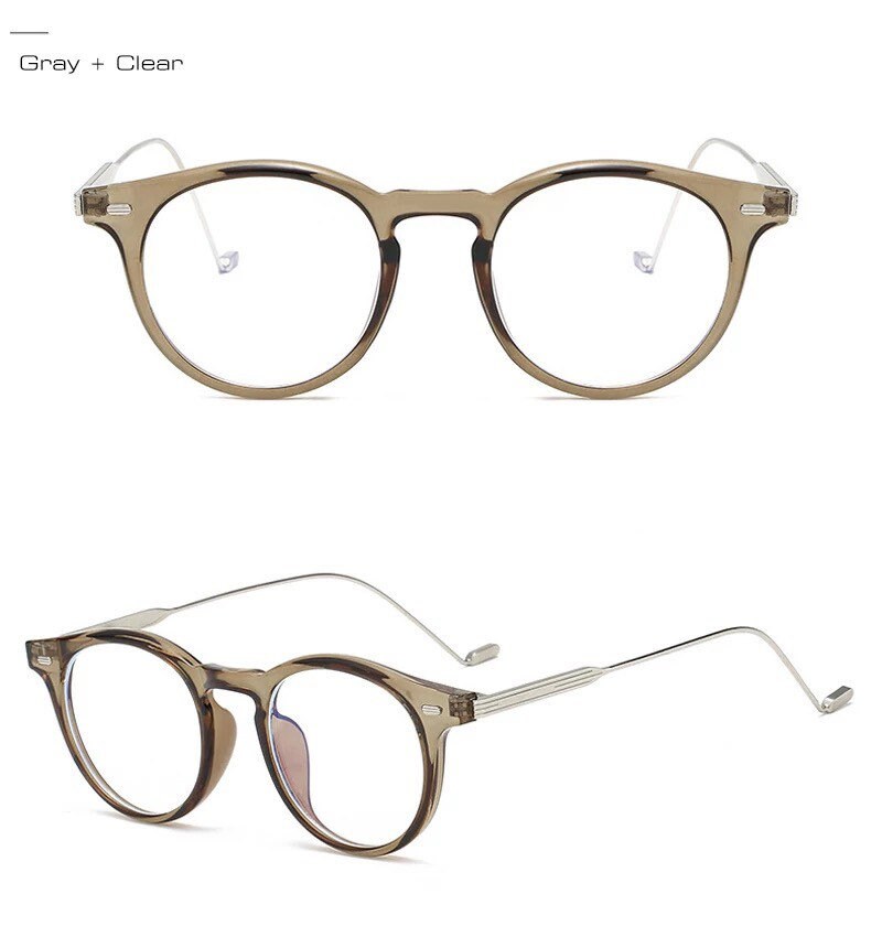 Retro Anti Blue Light Round|Women Men|Glasses Frame Fashion |Spring Hinge Clear Optical Eyewear| Leopard Computer Glasses