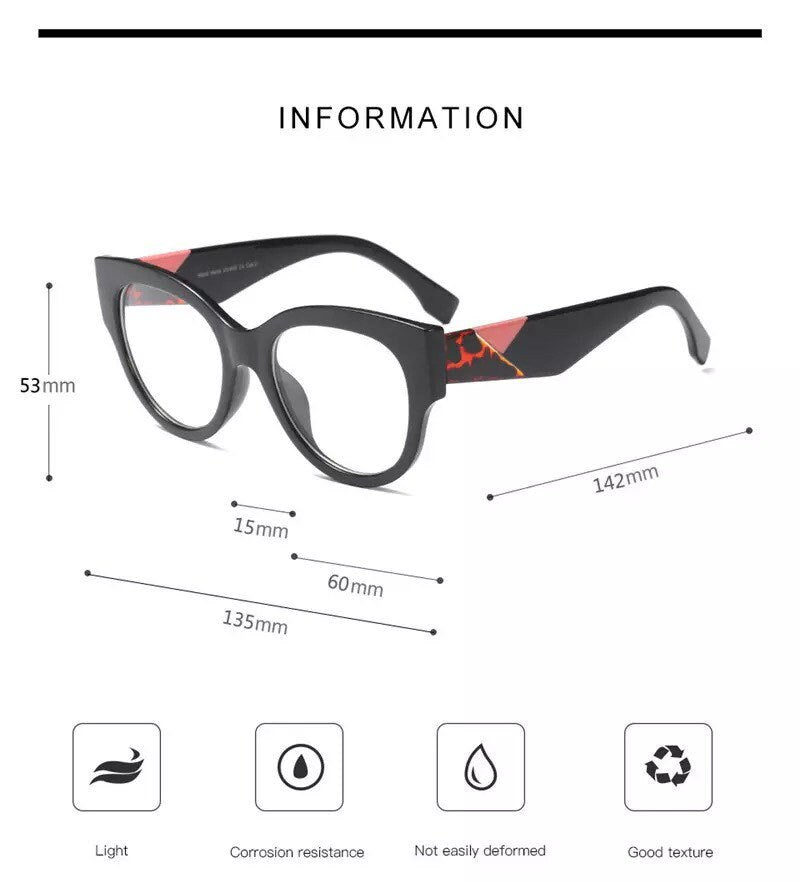 New Optics Glasses|Women MenS| Leopard Cat Eye Fashion Luxury Brand |Vintage Glasses Frames |Prescription Myopia Eyeglasses Frames
