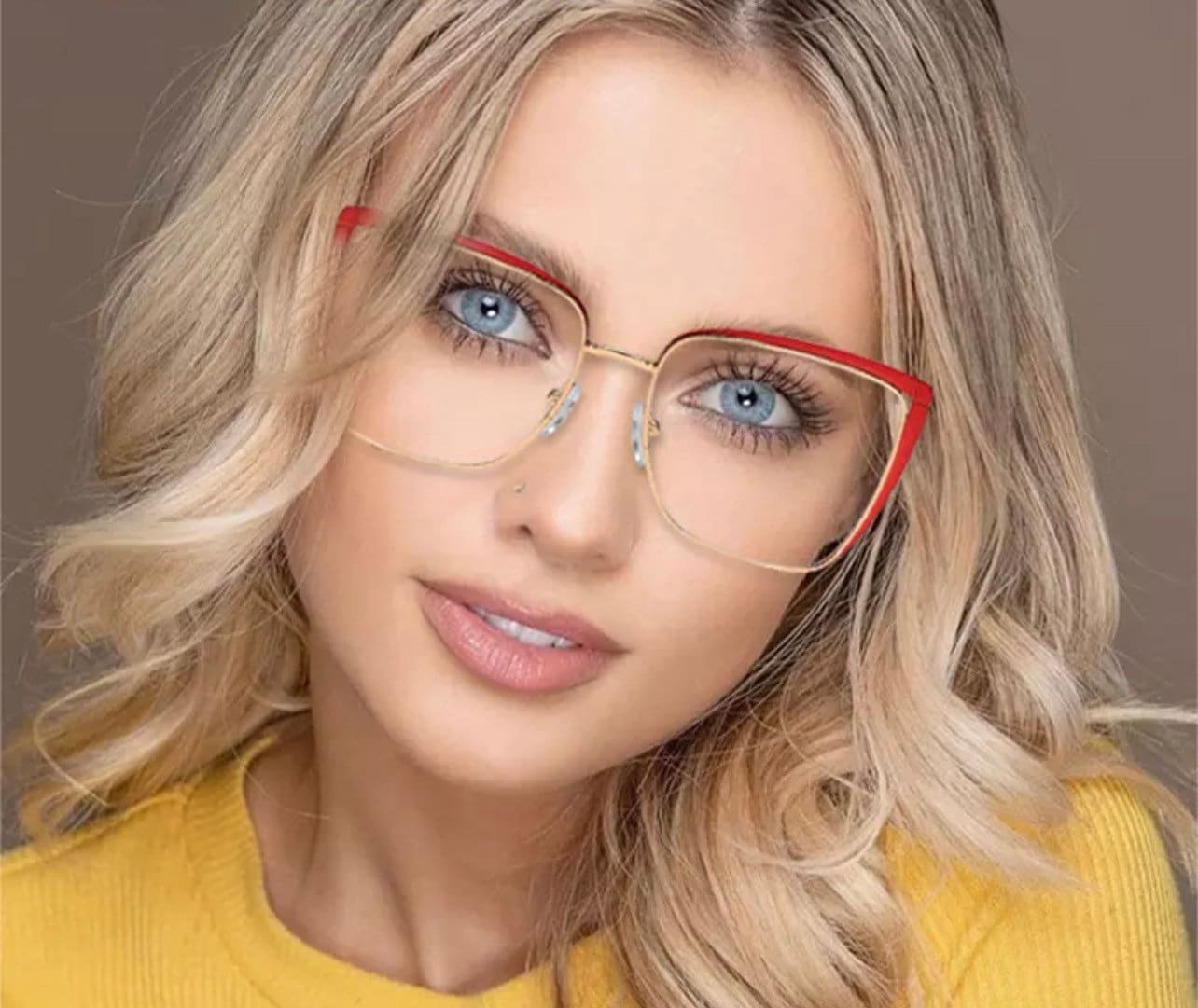 Retro Cat Eye Metal Eyeglasses Frame|Women Men|Fashion Clear Anti Blue Light Optical Eyewear| Square Frame Computer Goggle