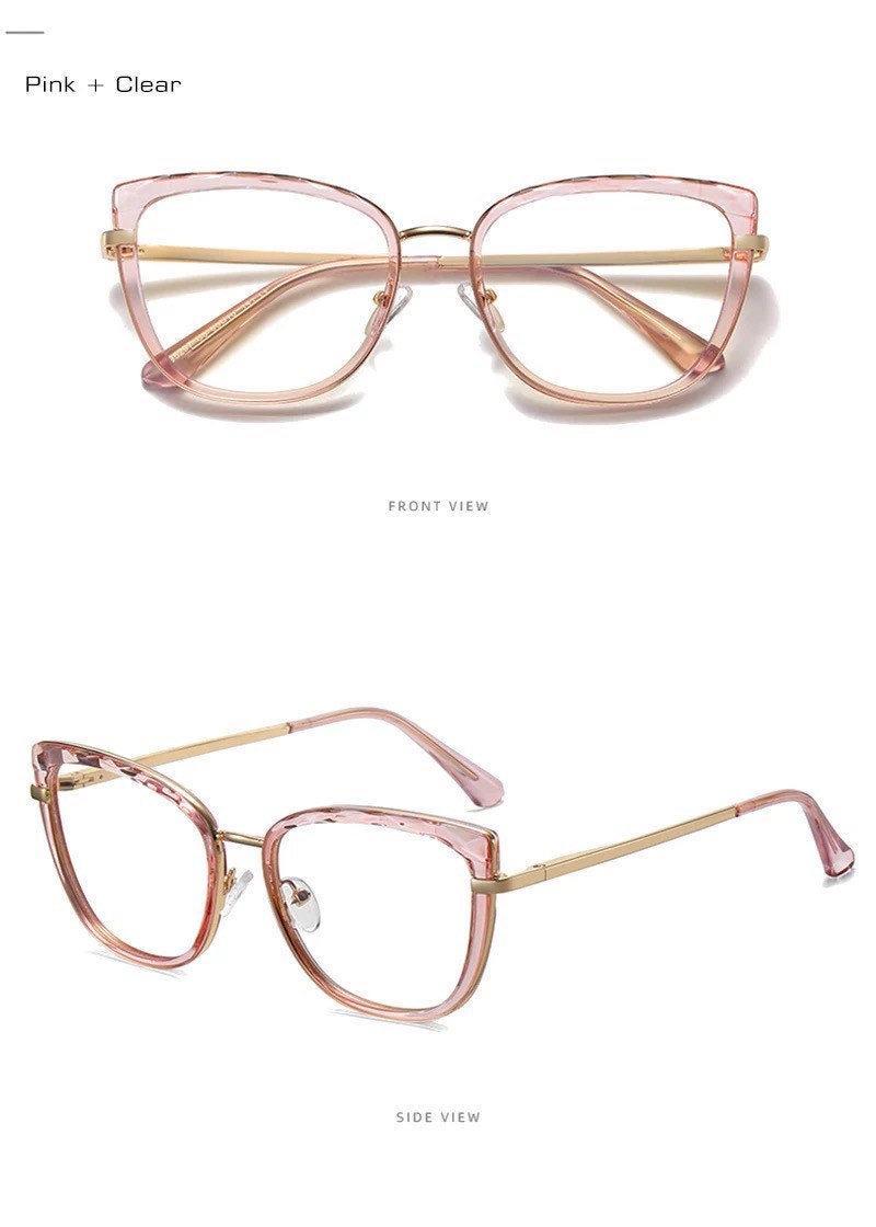Retro Anti Blue Light Cat Eye|Women Men| Glasses Frame Fashion TR90 Metal Spring Hinge Optical Eyewear|Computer Anti-Blue light Eyeglasses