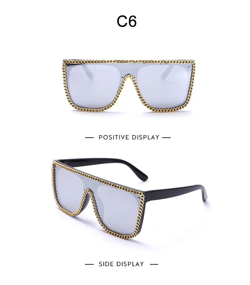 Vintage Punk Diamond Square Sunglasses|Men Women| Brand Design Fashion One Piece Eyeglasses |Retro Shades Glasses frames