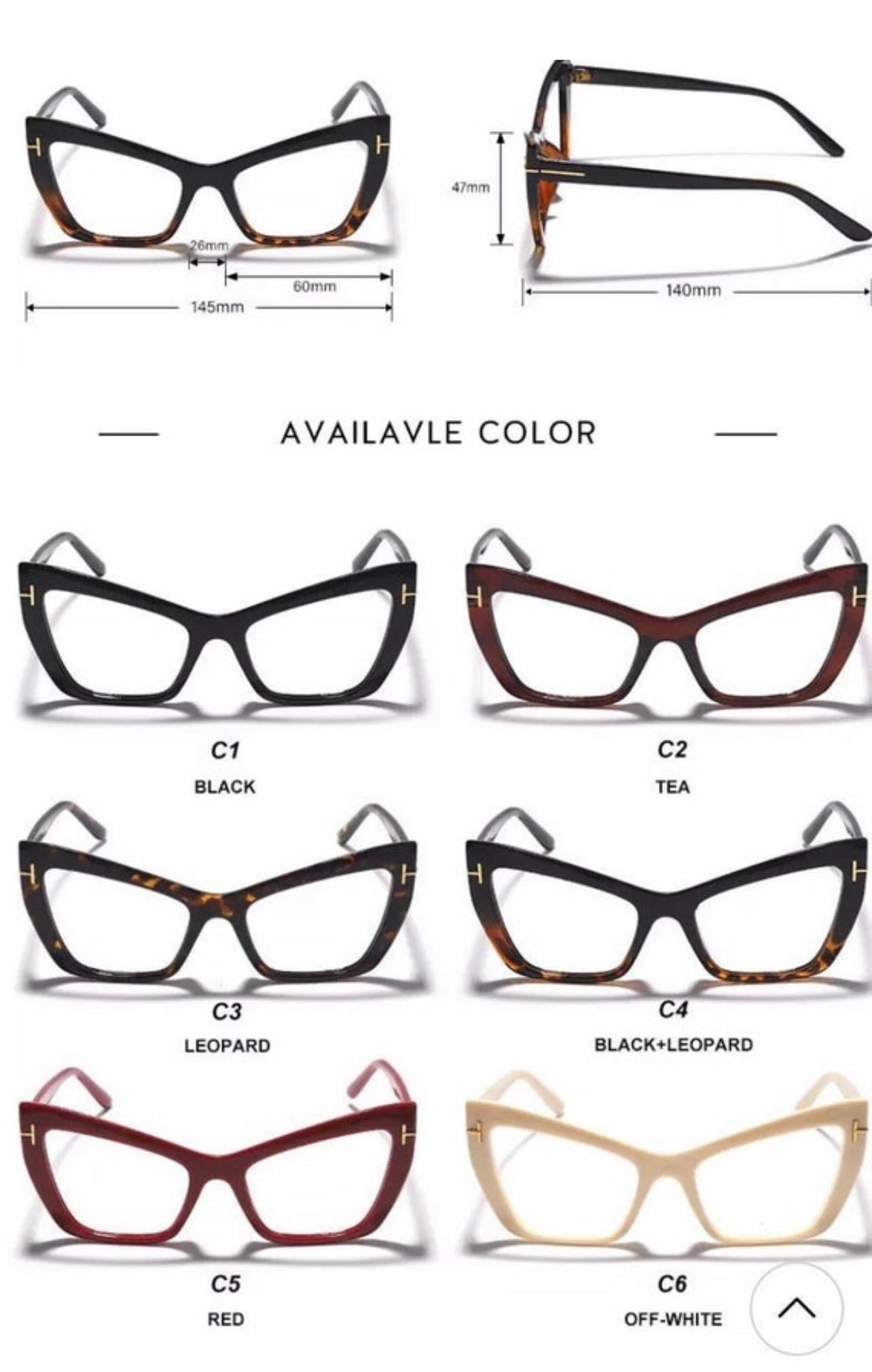 Cat Eye prescription Frames Glasses |Women Men| Retro Optics Spectacle Frame | Personality Fashion Eyeglasses Luxury Brand Designer