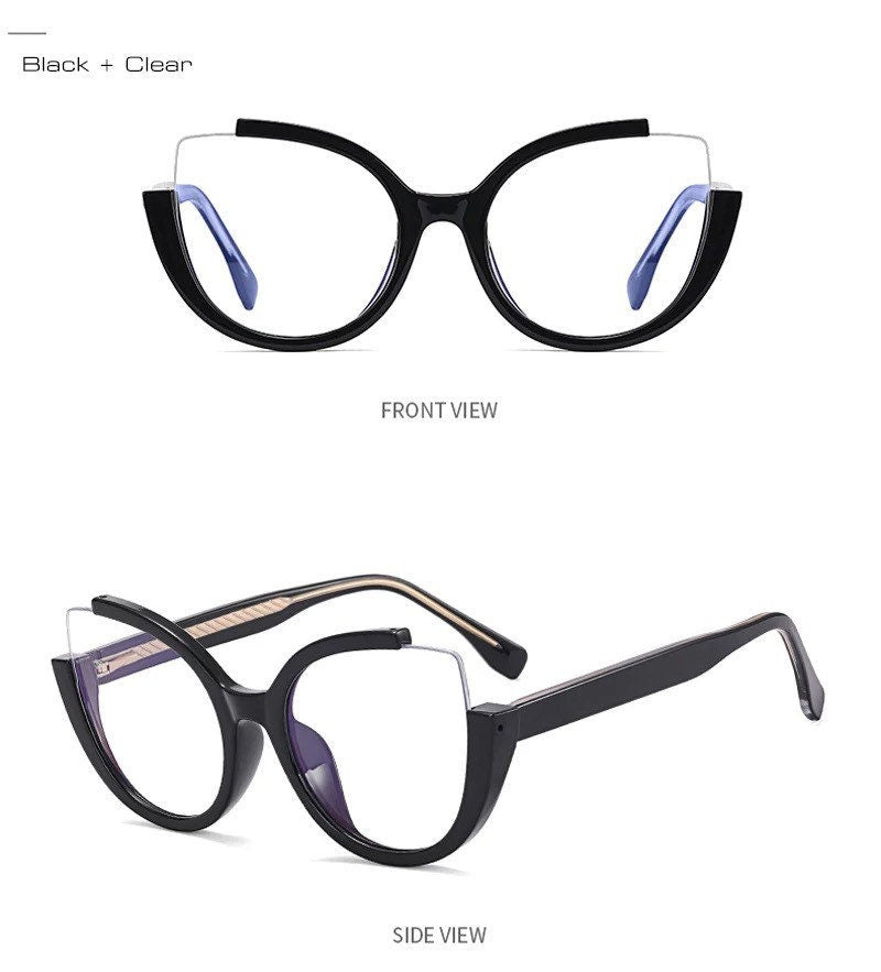 Cat Eye Glasses |Women Men|Fashion Luxury Brand Designer |Prescription Myopia Glasses |Transparent Frames Eyeglasses Frames