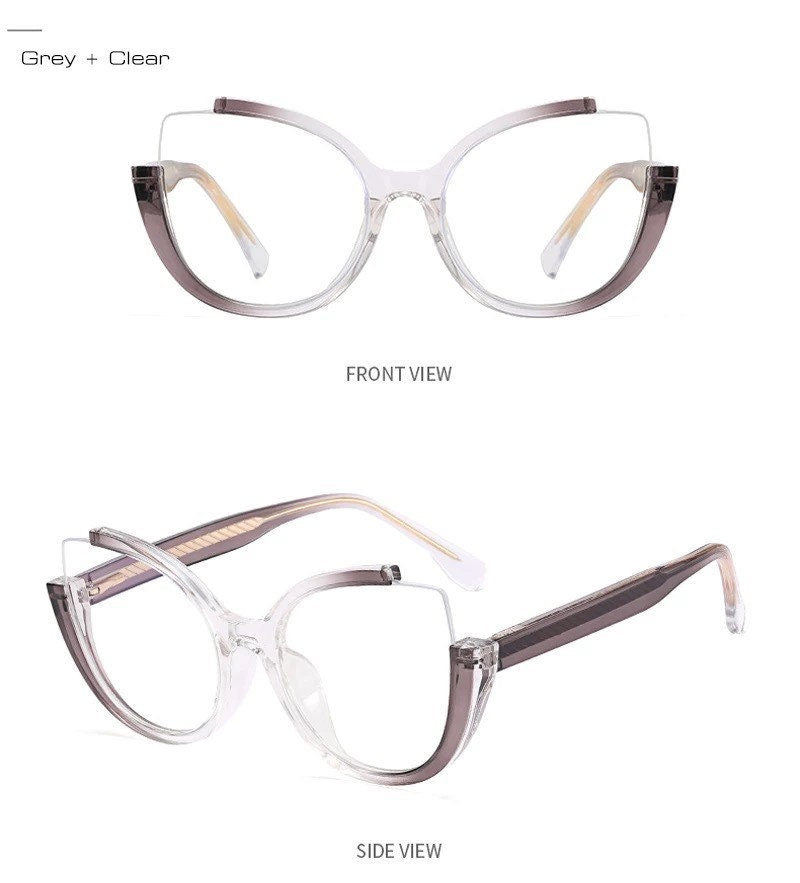 Cat Eye Glasses |Women Men|Fashion Luxury Brand Designer |Prescription Myopia Glasses |Transparent Frames Eyeglasses Frames