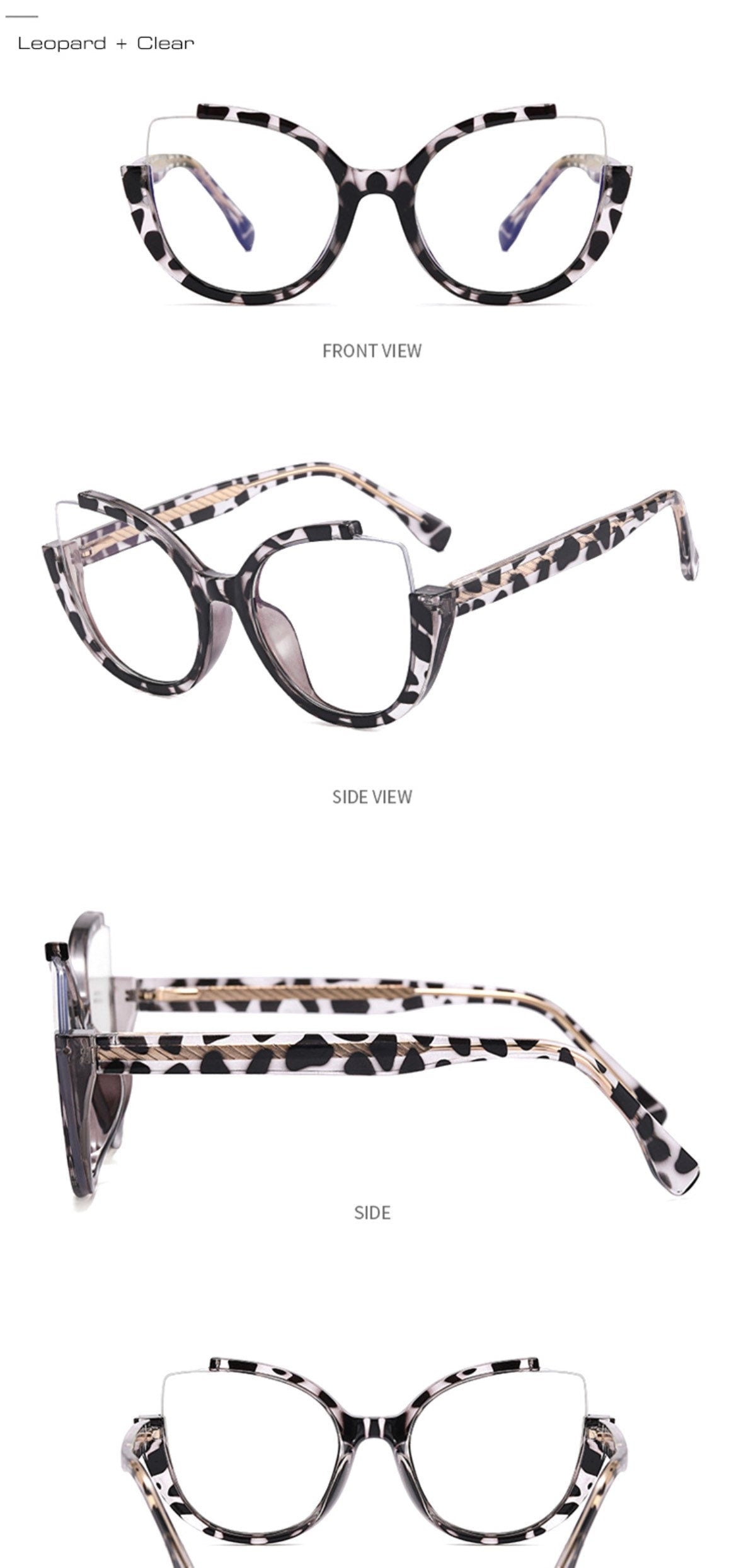 Cat Eye Glasses |Women Men|Fashion Luxury Brand Designer |Prescription Myopia Glasses |Transparent Frames Eyeglasses Frames