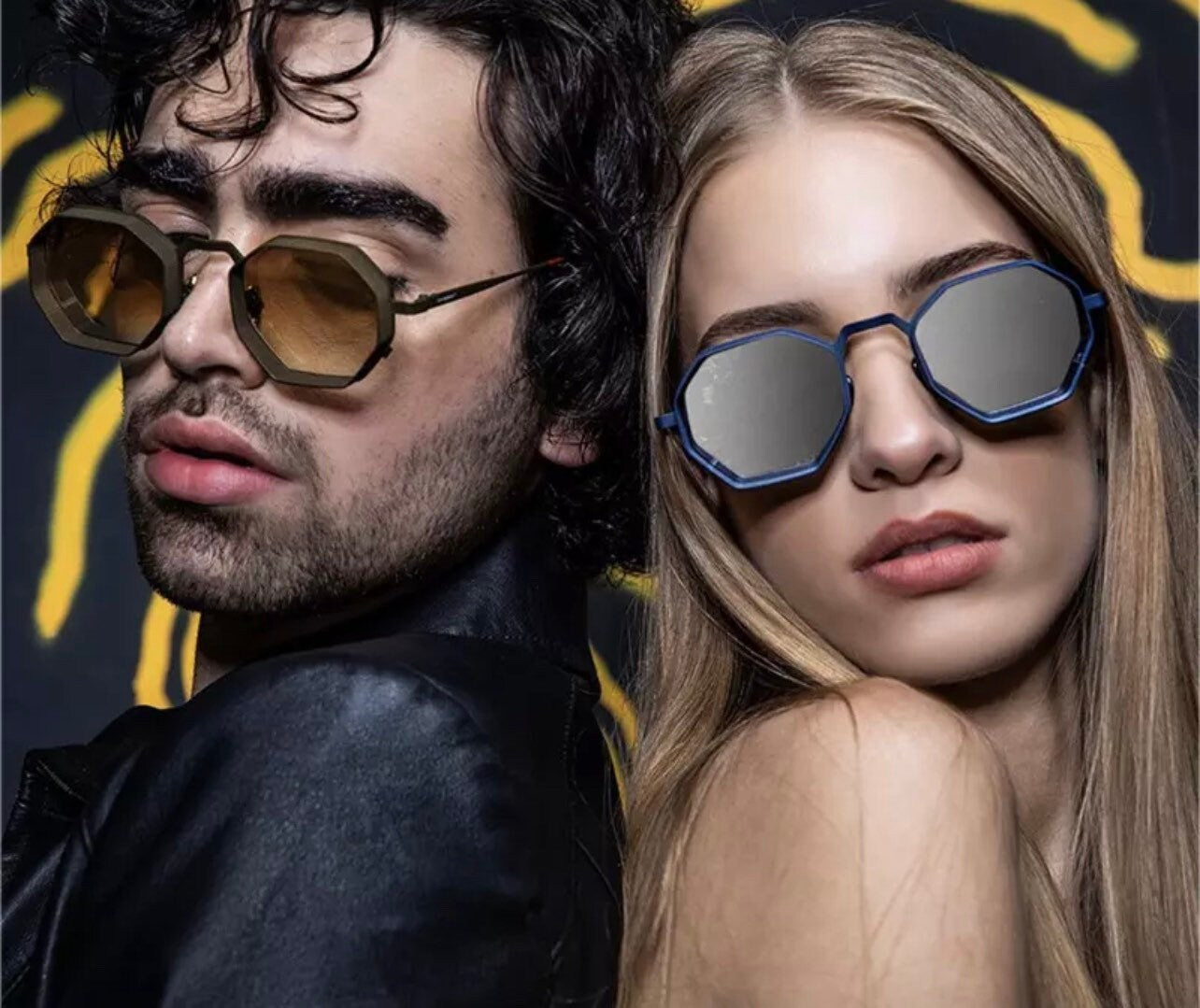 Summer glasses Retro Metal Steampunk |Polygon Square Hollow Sunglasses |Women Men|Fashion Mirror Gradient Shades |UV400 Sun Glasses