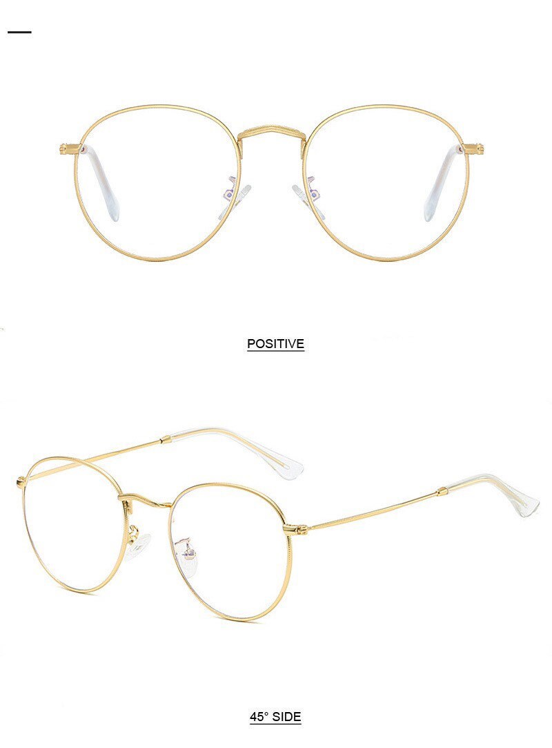 Classic Anti-Blue Light Glasses|Frame Brand Designer Fashion Eyeglasses |Round Metal Glasses Optical Frames Computer Glasses