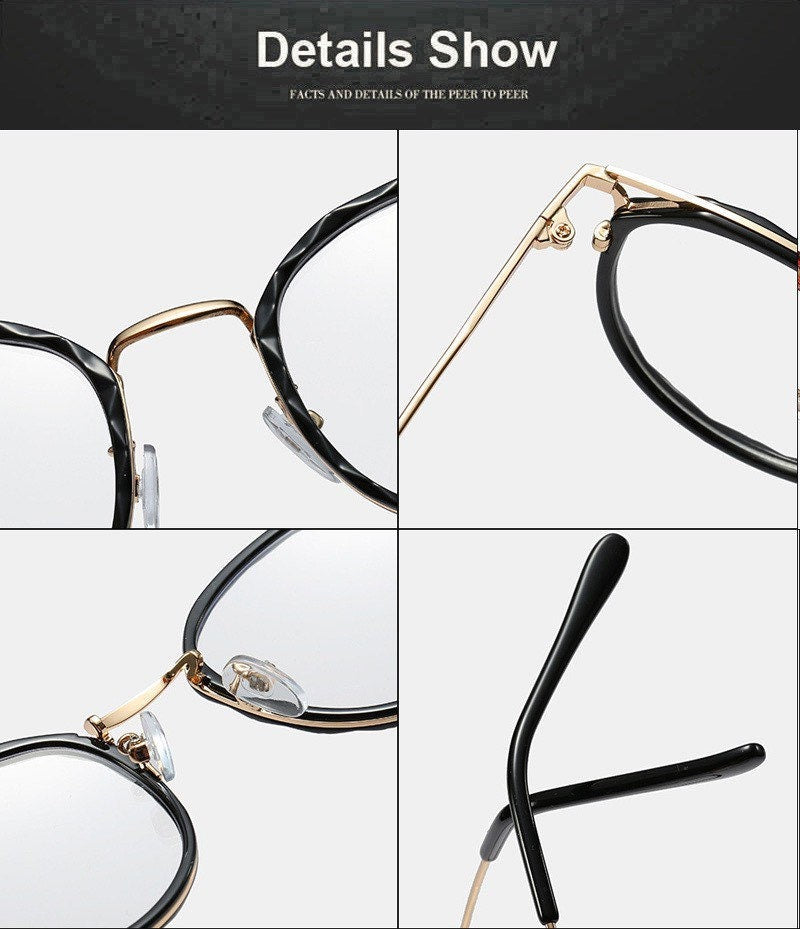 New Fashion Faceted Cat Eye Optical Eyeglasses Frame| Women Men| Ins Popular Diamond TR Glasses Frame