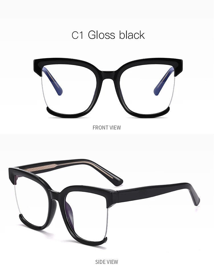 Oversized Square Eyeglasses Colorful Frames for |Women Men|Anti Blue Light Glasses Frame| Optical Computer Fashion Eyewear
