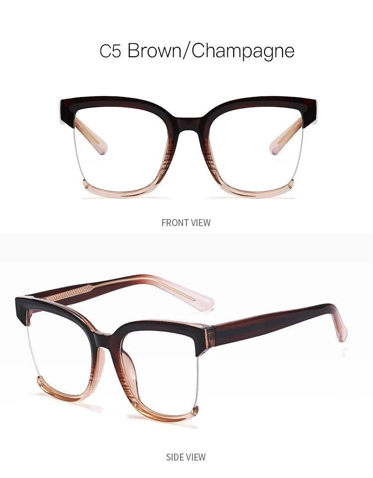 Oversized Square Eyeglasses Colorful Frames for |Women Men|Anti Blue Light Glasses Frame| Optical Computer Fashion Eyewear