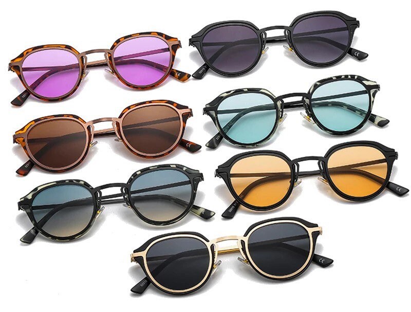 Ins Popular Fashion Oval Glasses |Women Men| Sunglasses Retro Candy Color Shades |UV400 Leopard Gradient Round Sun Glasses| Eyewear Glasses