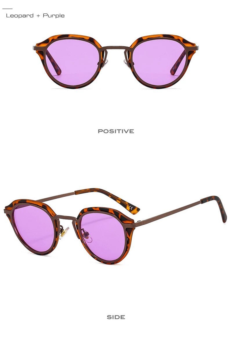 Ins Popular Fashion Oval Glasses |Women Men| Sunglasses Retro Candy Color Shades |UV400 Leopard Gradient Round Sun Glasses| Eyewear Glasses