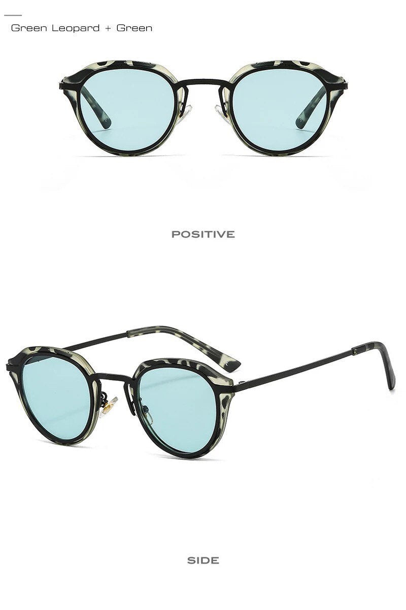 Ins Popular Fashion Oval Glasses |Women Men| Sunglasses Retro Candy Color Shades |UV400 Leopard Gradient Round Sun Glasses| Eyewear Glasses