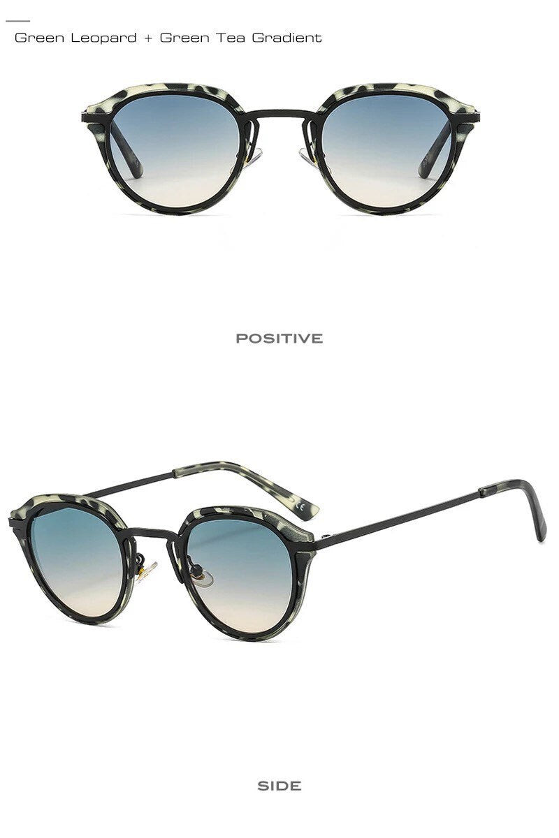Ins Popular Fashion Oval Glasses |Women Men| Sunglasses Retro Candy Color Shades |UV400 Leopard Gradient Round Sun Glasses| Eyewear Glasses